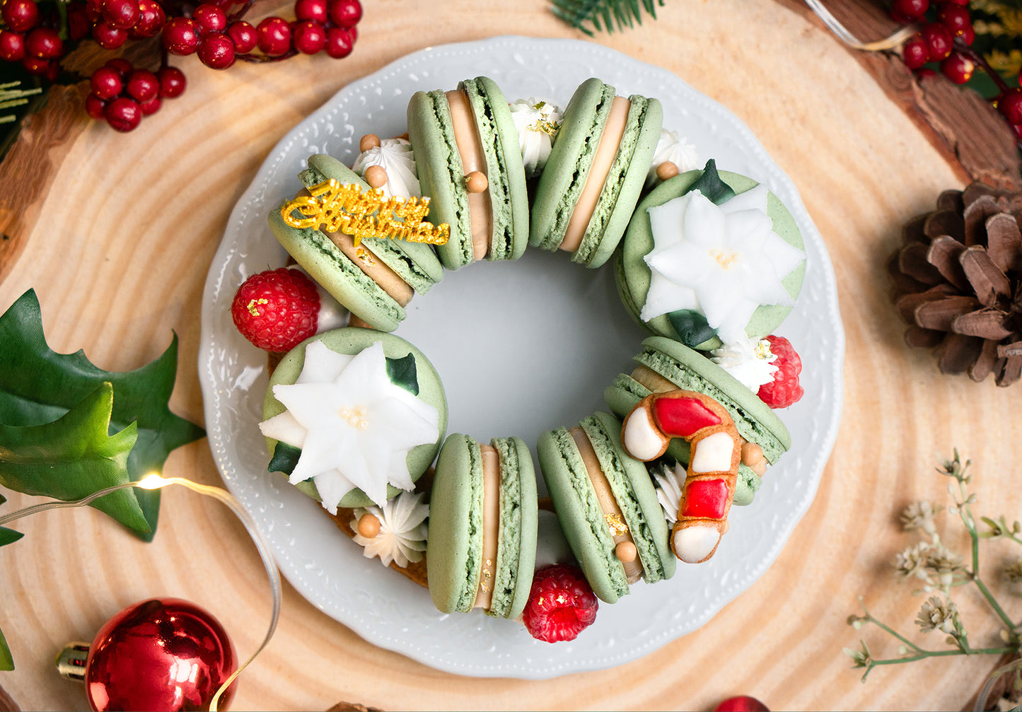 The Christmas Macaron Wreath