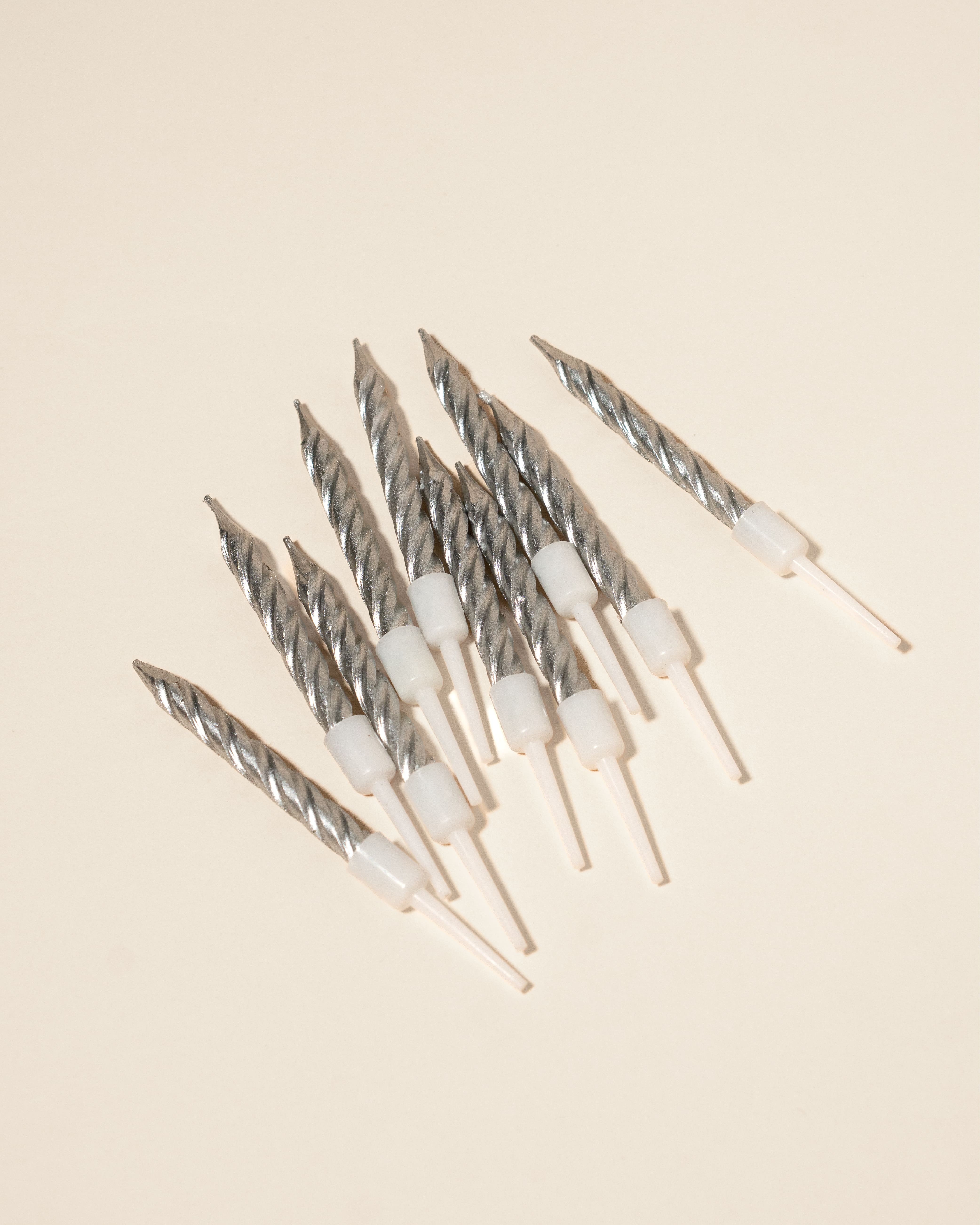 Silver Spiral Candles