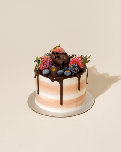 Dark Chocolate & Berries Ice Cream Cake