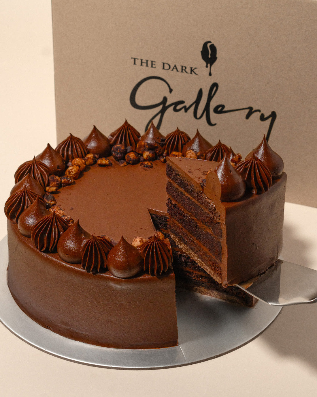 Hazelnut Dark Chocolate Cake – The Dark Gallery